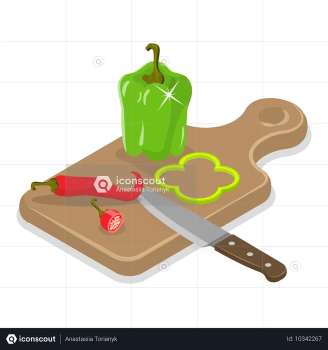 Proceso de cocción de alimentos  Ilustración