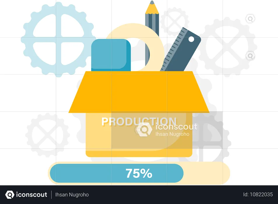 Proceso de producción organizado  Ilustración