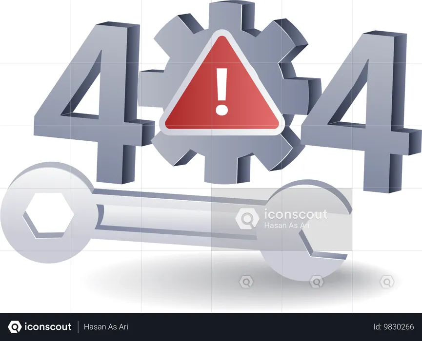 Process of fixing error code 404 in internet technology  Illustration