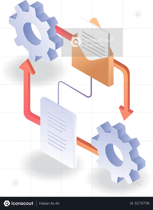 Process of sending and receiving data email  Illustration
