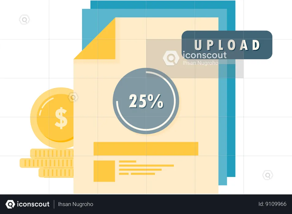 Process of uploading financial data  Illustration