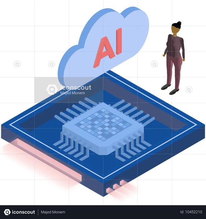 Processador de computação em nuvem  Ilustração