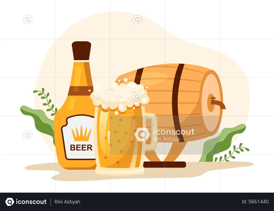 Processo de fabricação de cerveja  Ilustração