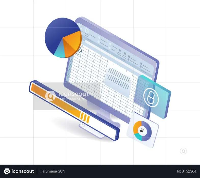 Processus de chargement des données Excel de l'analyste  Illustration