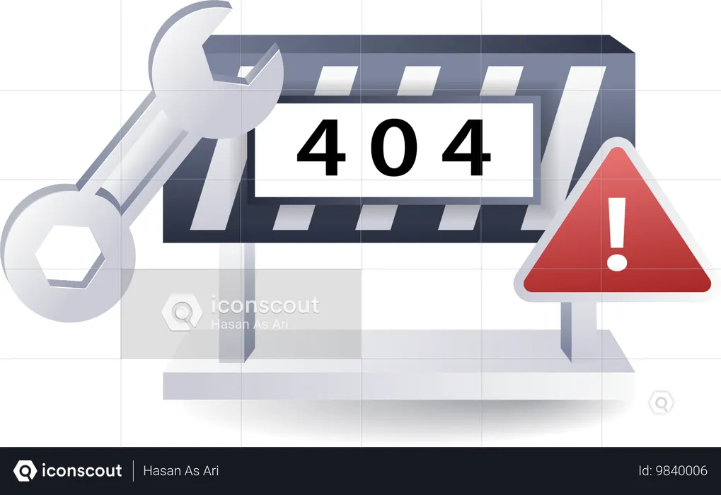 Processus de correction du code d'erreur 404 dans la technologie Internet  Illustration