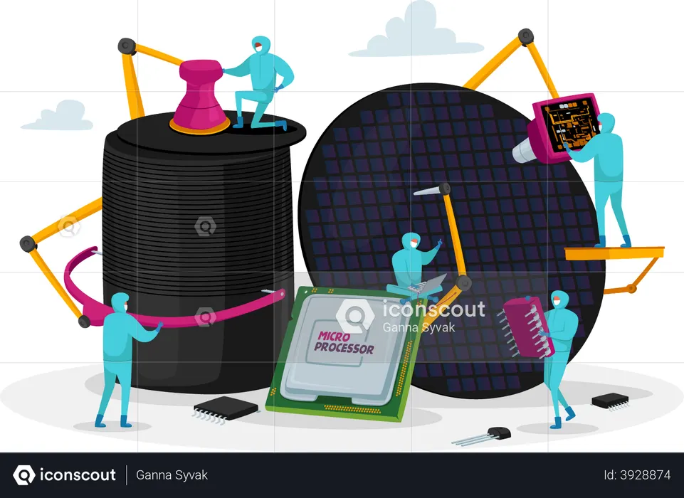 Processus de fabrication de semi-conducteurs  Illustration