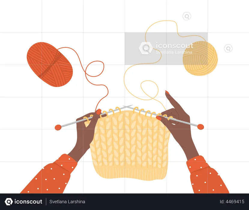 Processus de tricotage  Illustration