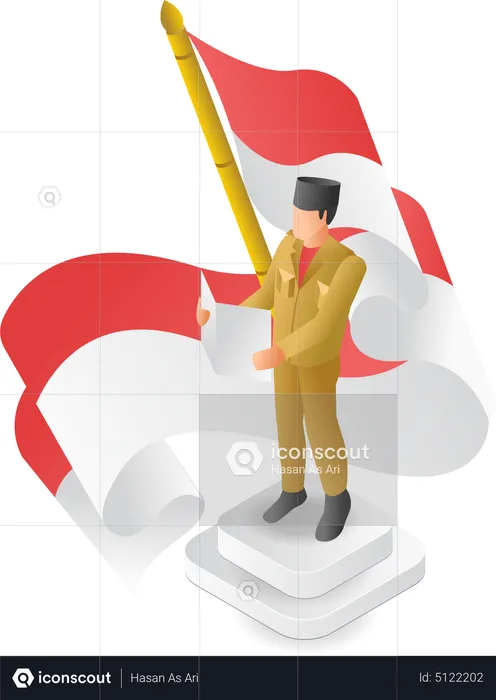 Proclaimer read the content of Indonesian independence  Illustration