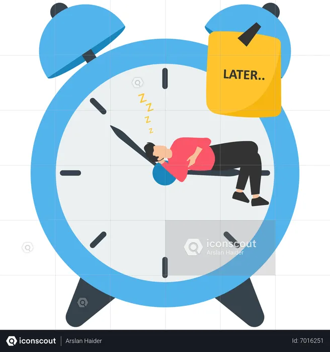 Procrastination do it later  Illustration