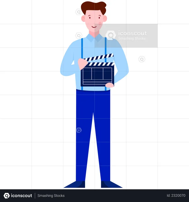 Producer Holding clapperboard  Illustration