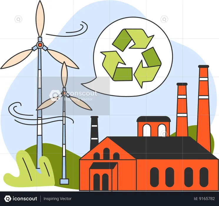 Product life cycle from production consumption and recycling Business  Illustration