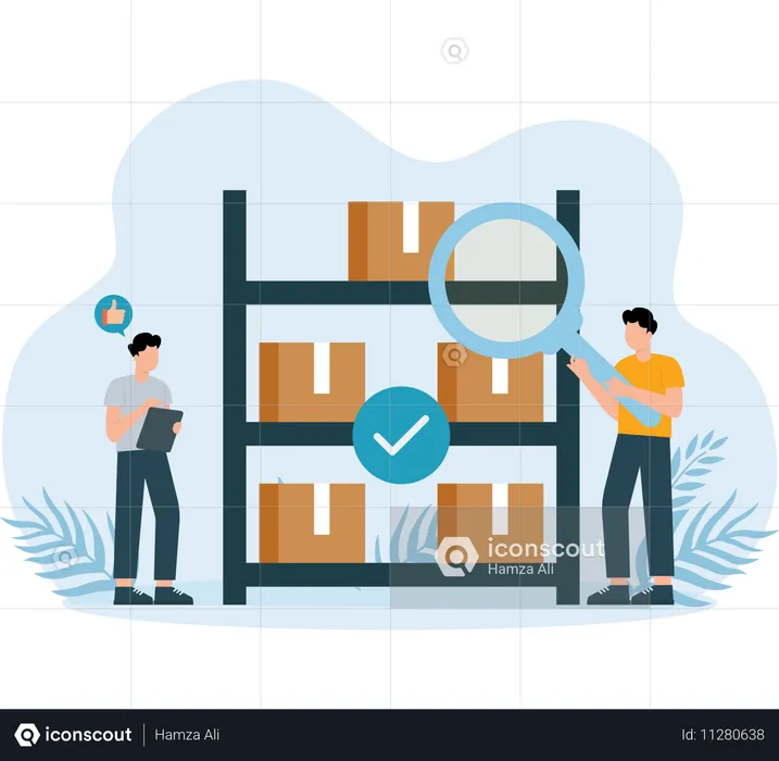 Product Quality analyzed by delivery man  Illustration