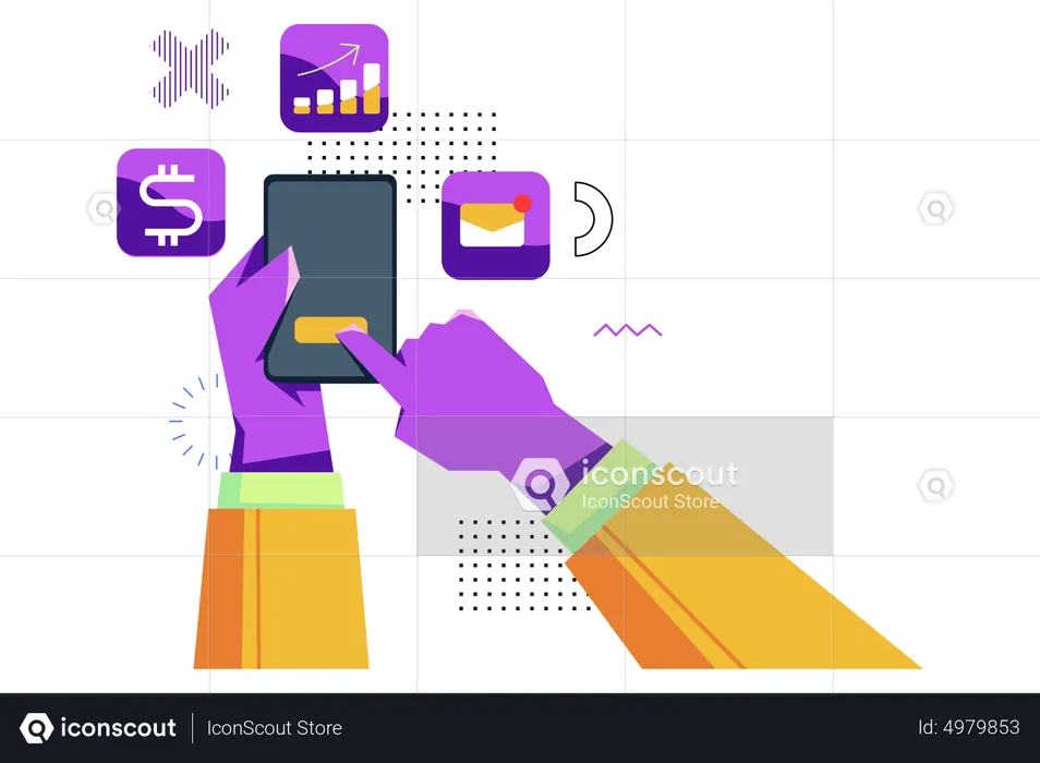 Productivité à l'aide d'un smartphone  Illustration