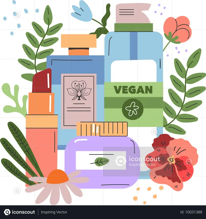 Produto cosmético vegano  Ilustração