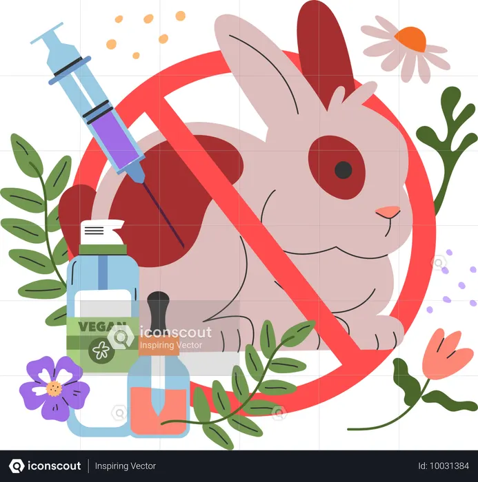 Nenhum produto testado em animais  Ilustração
