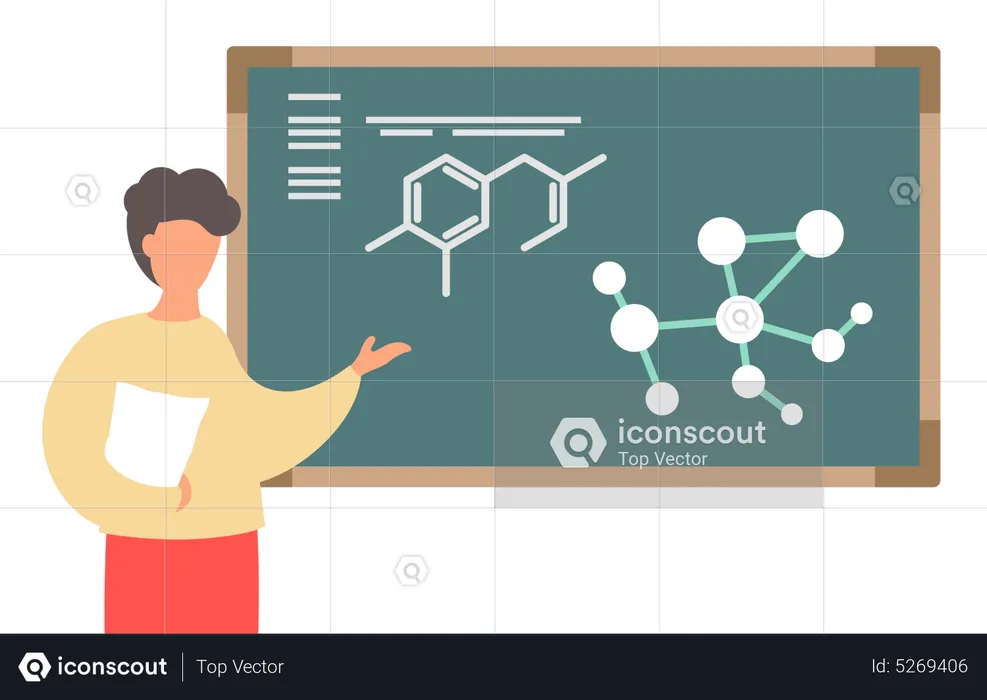 Professeur enseignant la chimie  Illustration