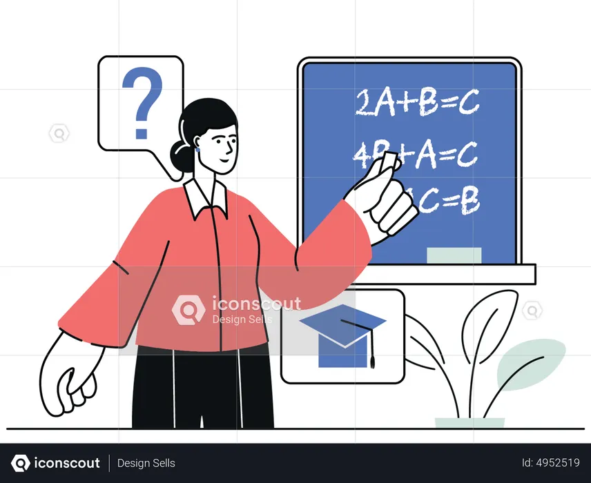 Professeur enseignant les mathématiques  Illustration
