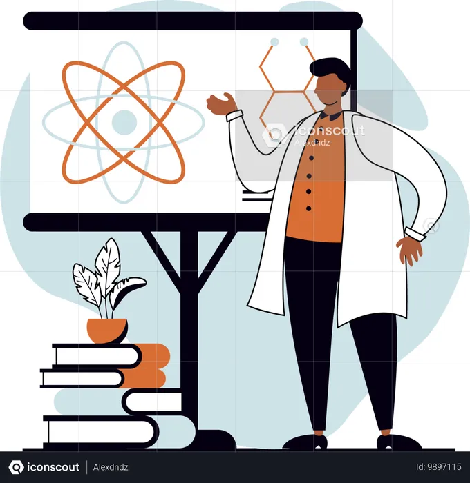 Professeur enseignant les sciences  Illustration