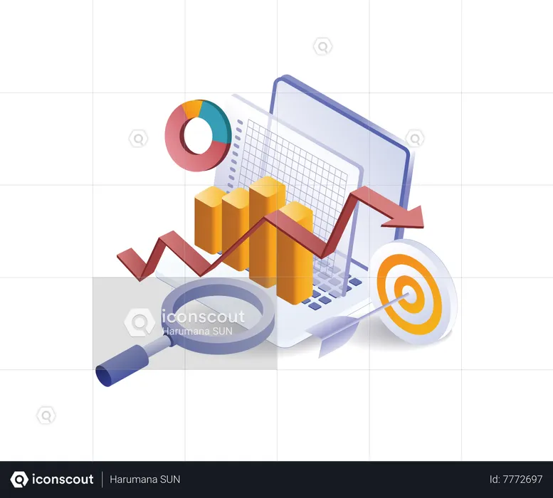 Professional analytical seo optimization business target  Illustration