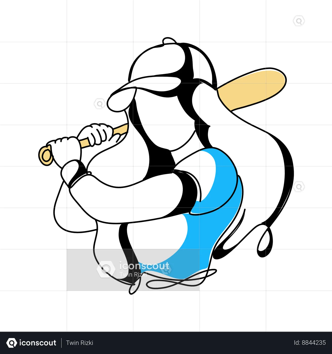 Professional Baseball Player Illustration - Free Download Sports 