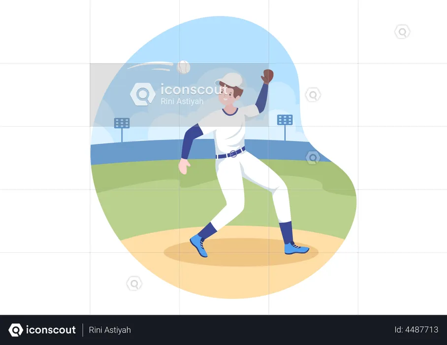 Professional Baseball Player  Illustration