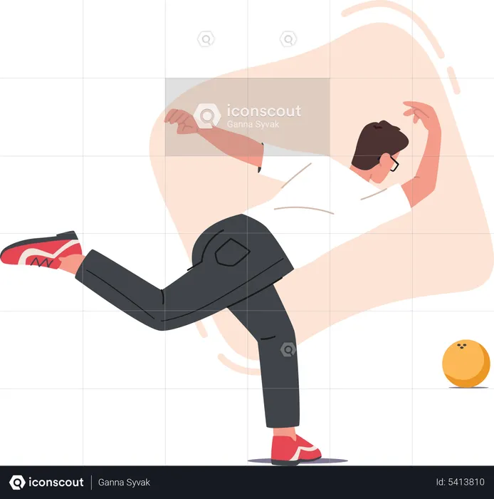 Professional bowling player throw ball  Illustration