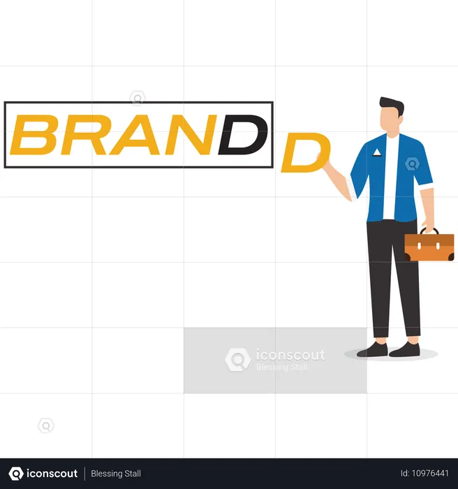 Professional businessman builds a brand  Illustration