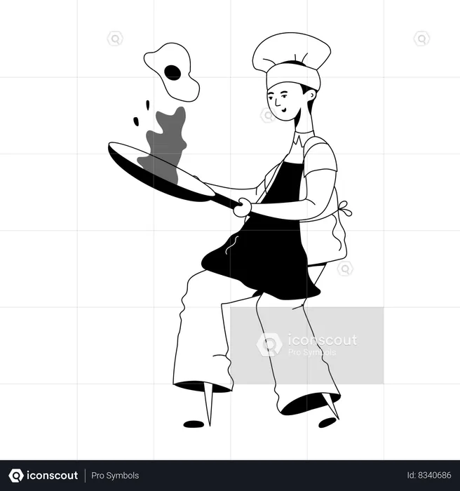 Professional Chef making food  Illustration