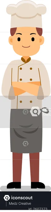Professional Chef standing with folded hands  Illustration