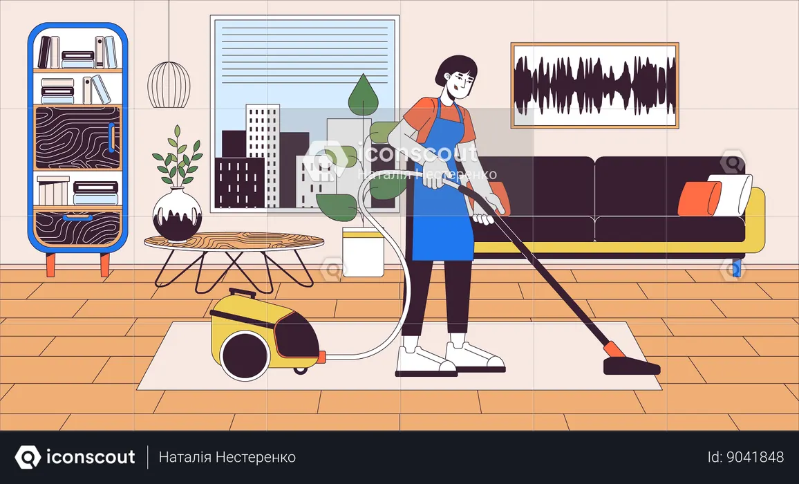 Professional cleaning service  Illustration