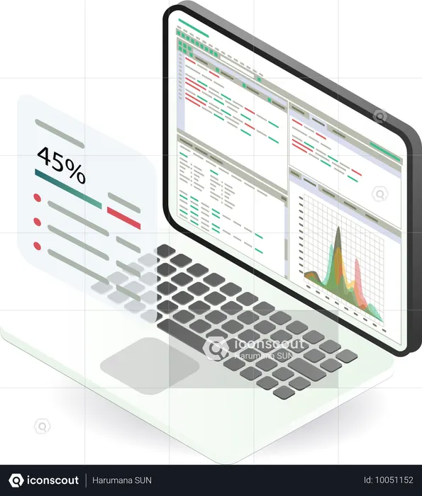 Professional Computer Data Analysis Dashboard  Illustration