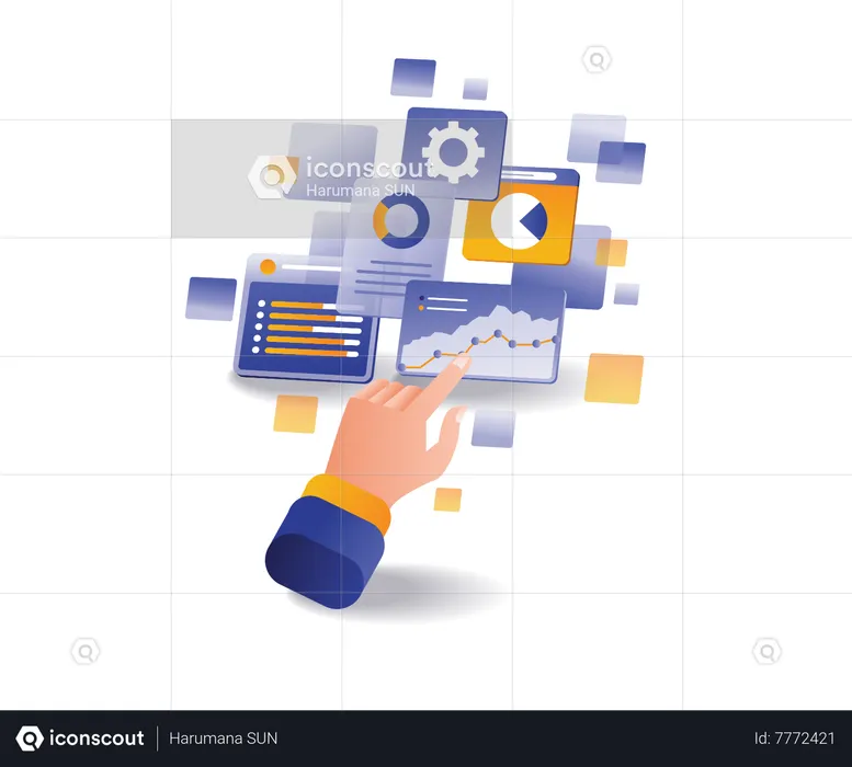 Professional data analysis process  Illustration