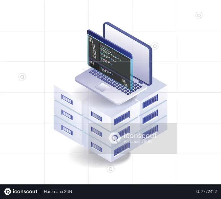Professional data analysis programming language IT  Illustration