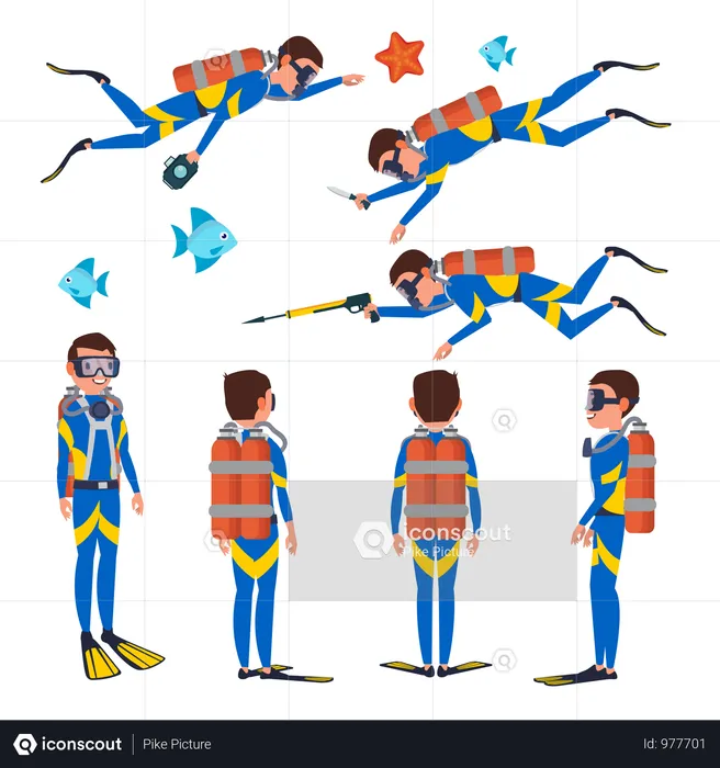 Professional Diver  Illustration