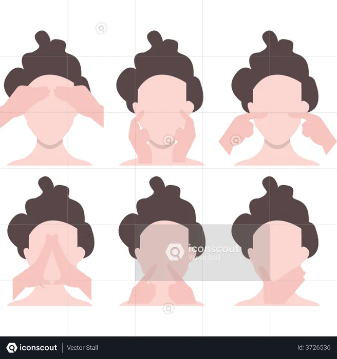 Professional face massage procedure  Illustration