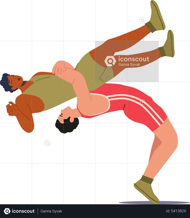 Professional fighter defeating player  Illustration