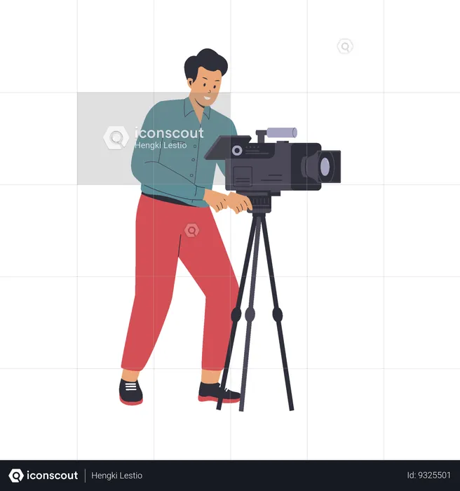 Professional Film Cameraman  Illustration