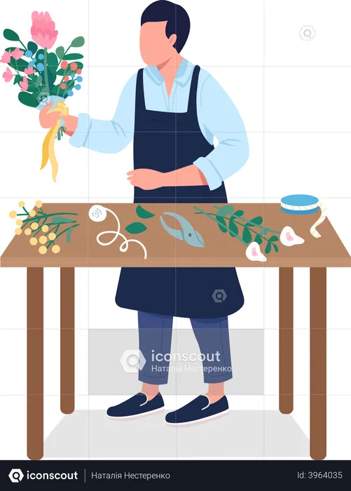 Professional florist  Illustration