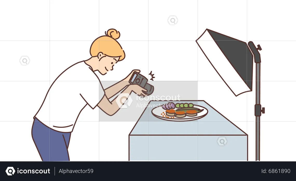 Professional food photographer  Illustration