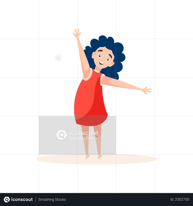 Professional girl dancer dancing  Illustration