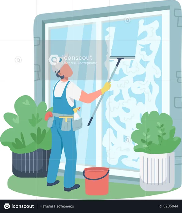 Professional janitor  Illustration