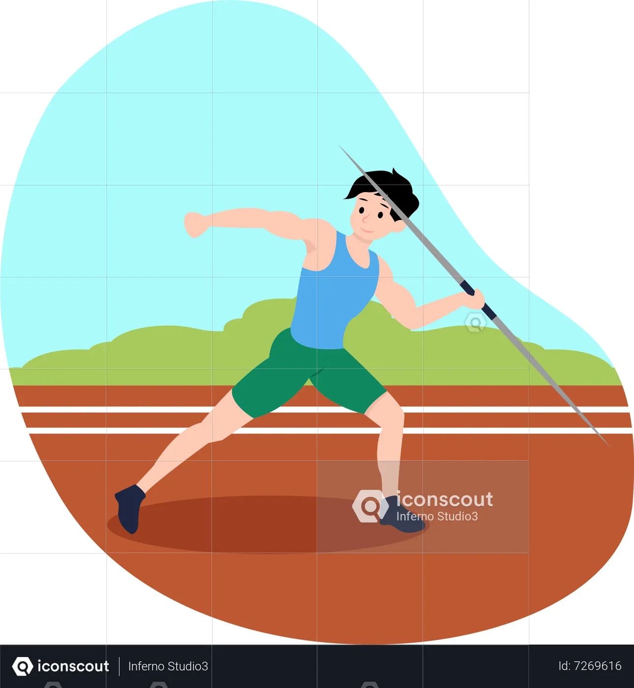 Best Professional Javelin Thrower Illustration download in PNG & Vector