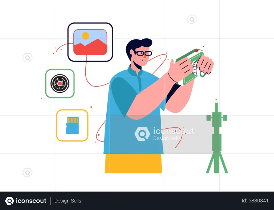 Professional Male photographer  Illustration