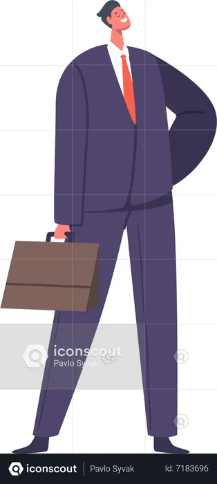 Professional Man With Briefcase  Illustration