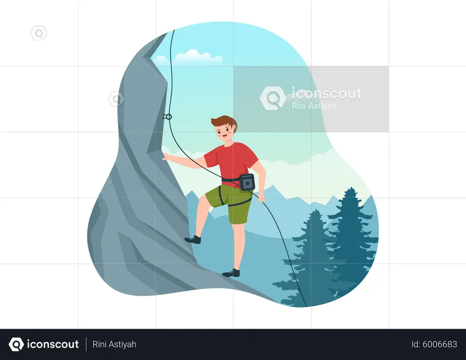 Professional mountain climber  Illustration