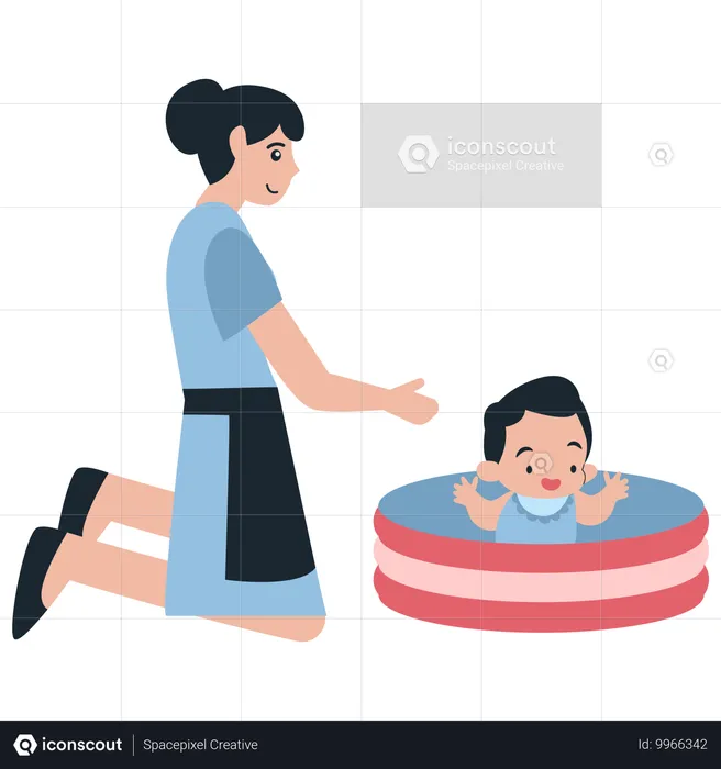 Professional nanny care  Illustration