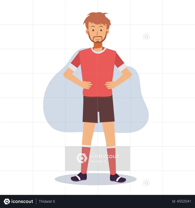 Professional soccer player standing  Illustration