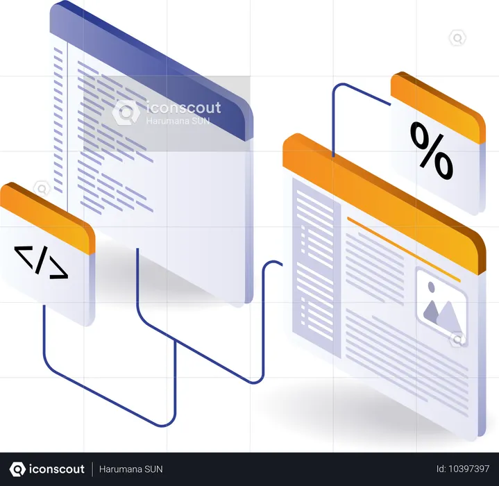 Professional website layout programming language  Illustration