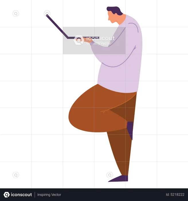 Professional worker working on laptop  Illustration