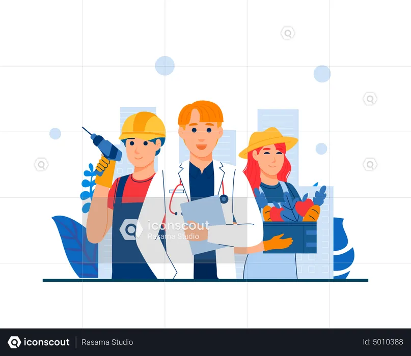 Professional Workers  Illustration